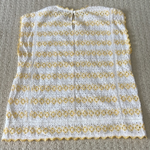 Indi & Cold White & Yellow Eyelet Sleeveless Top Size XS - Picture 6 of 11